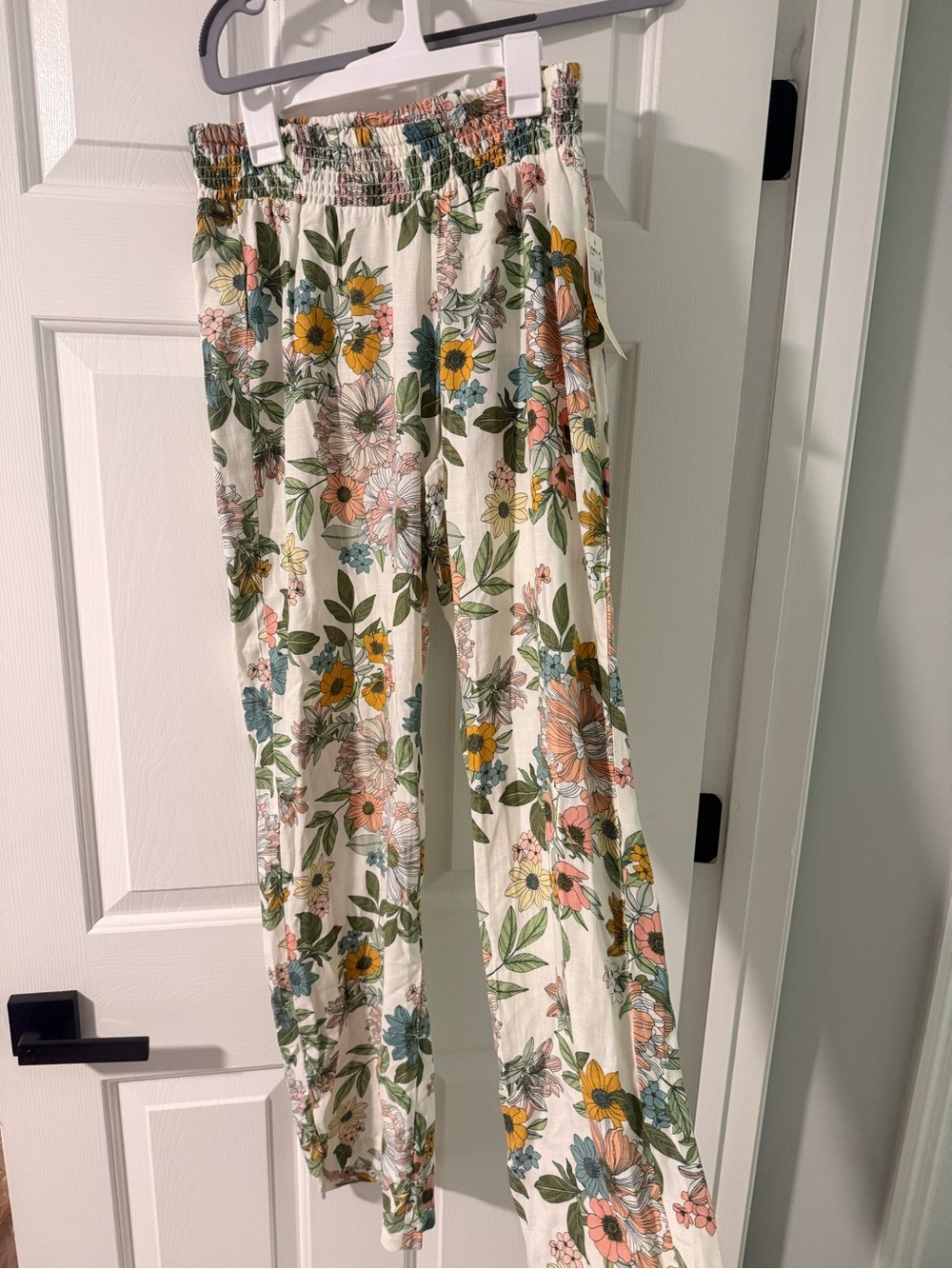 O'Neill Cream Wide-Leg Floral Lounge Pants